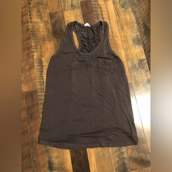 POL Tops - POL Women's Dark Brown Racerback Tank Top